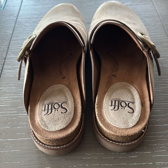 Sofft Beige and Brown Mules with Buckle - Picture 2 of 12